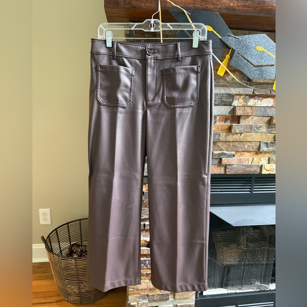 Like New LOFT Faux Leather Pants in Brown